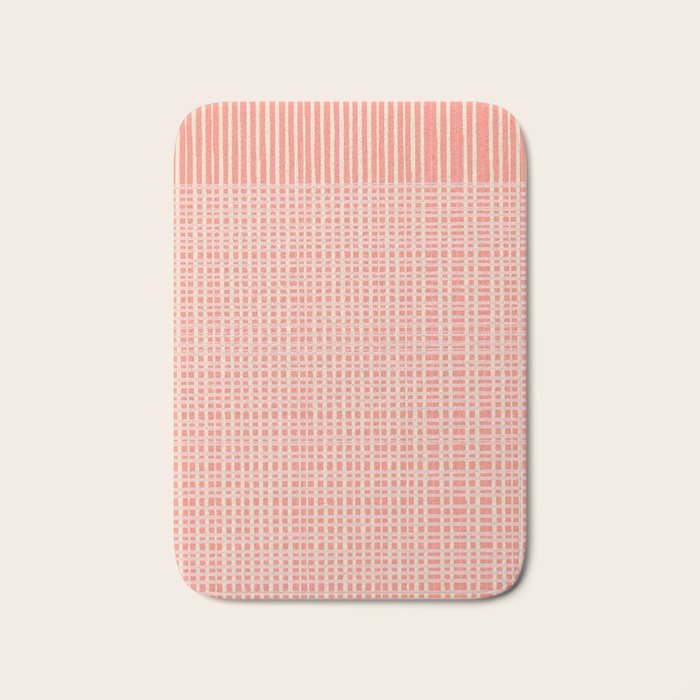Abstract Stripes in Coral Bath Mat Gallery Image 1