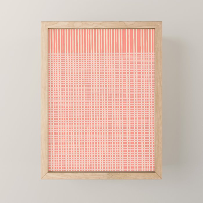 Abstract Stripes in Coral Mini Art Print Gallery Image 1