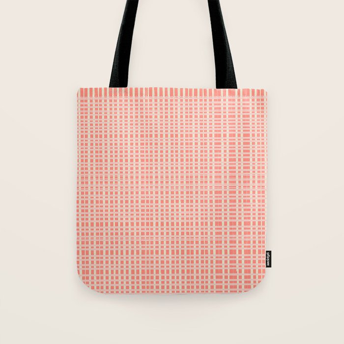Abstract Stripes in Coral Tote Bag Gallery Image 1