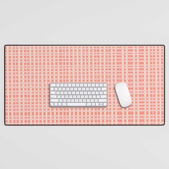 Abstract Stripes in Coral Desk Mat Gallery Image 1