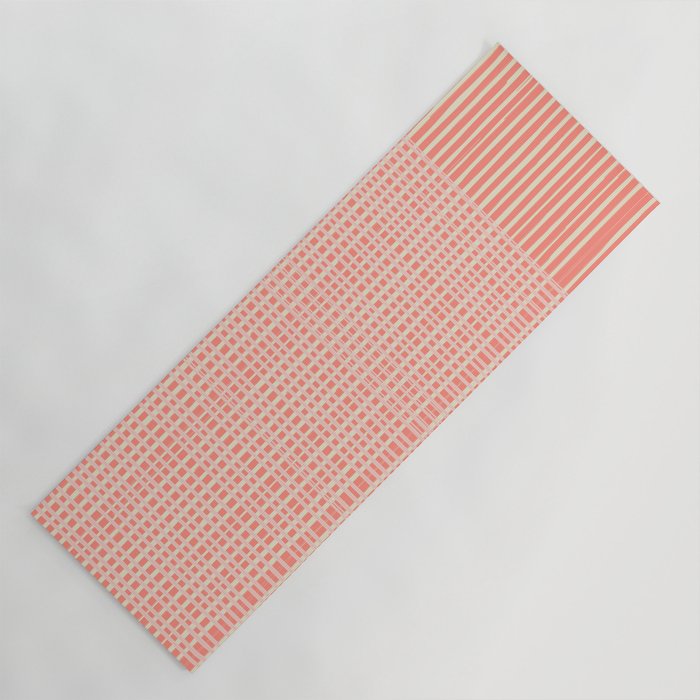 Abstract Stripes in Coral Yoga Mat Gallery Image 1