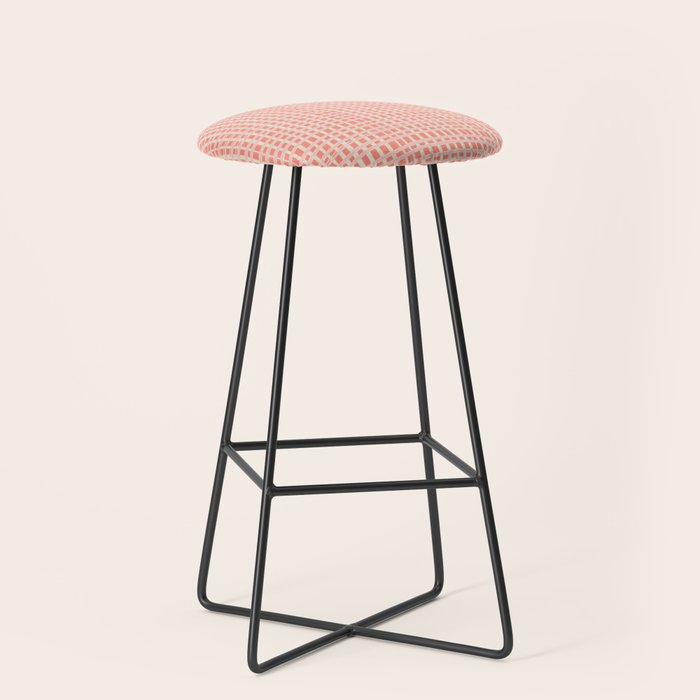 Abstract Stripes in Coral Stool Gallery Image 1
