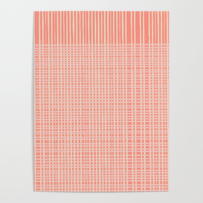 Abstract Stripes in Coral Poster Gallery Image 1