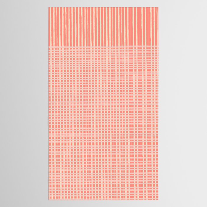 Abstract Stripes in Coral Tablecloth Gallery Image 2