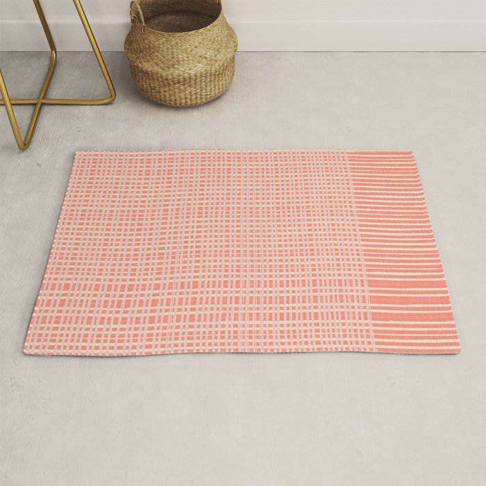 Abstract Stripes in Coral Rug Gallery Image 1