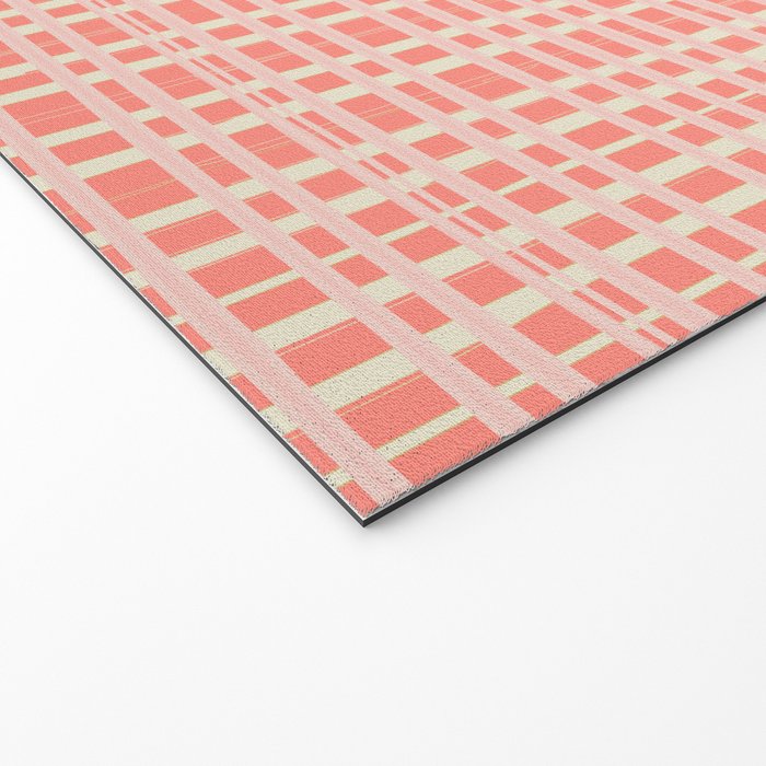 Abstract Stripes in Coral Welcome Mat Gallery Image 2