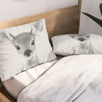 Baby Deer - Black & White Pillow Sham Gallery Image 2