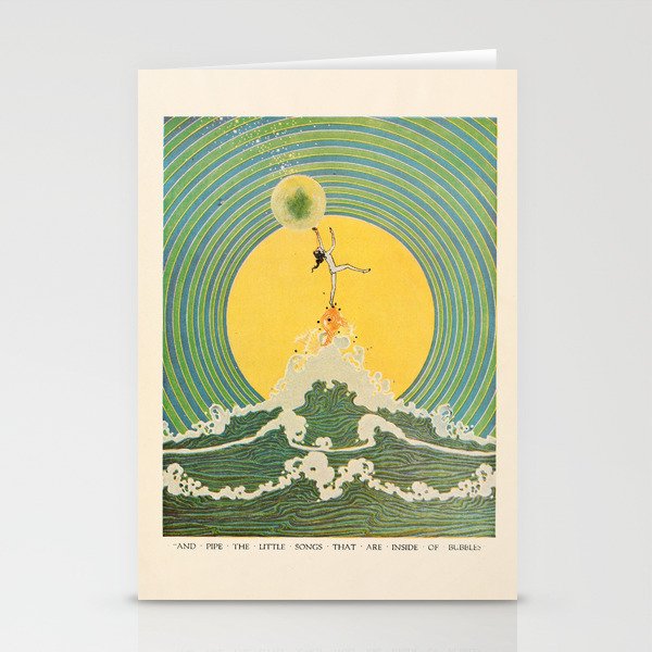 "And Pipe the Little Songs that Are Inside of Bubbles " by Dugald Stewart Walker, 1920 Stationery Card Gallery Image 2