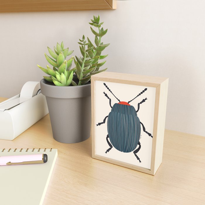 Blue and orange beetle Mini Art Print Gallery Image 2