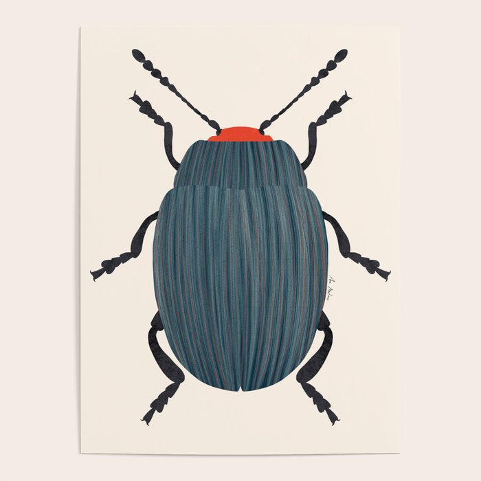 Blue and orange beetle Poster Gallery Image 1