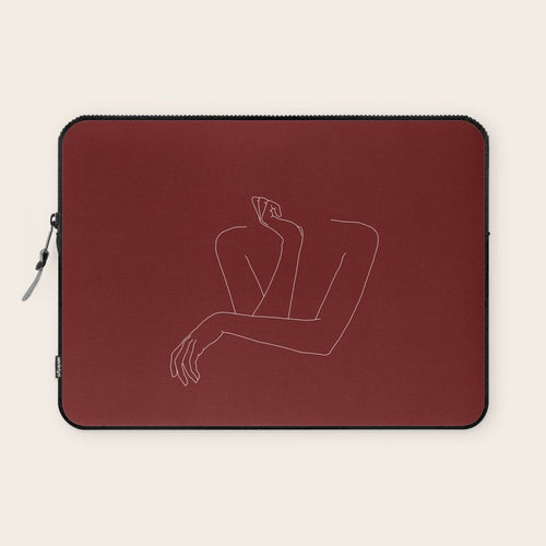 Crossed Arms Illustration - Anna Red Laptop Sleeve Gallery Image 1
