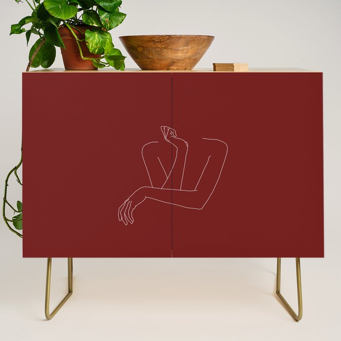 Crossed arms illustration - Anna Red Credenza Gallery Image 1