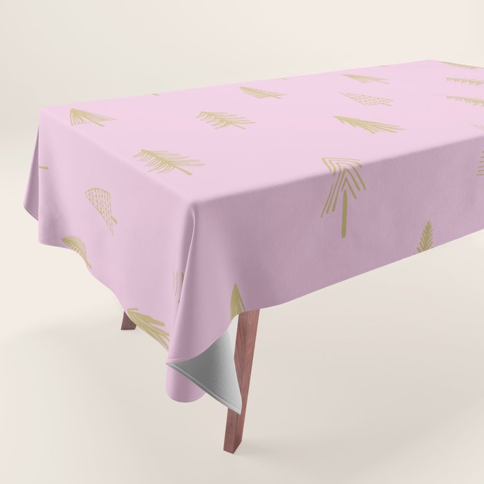 Pink pine tree doodle art pattern Tablecloth Gallery Image 1