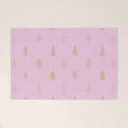 Pink pine tree doodle art pattern Welcome Mat Gallery Image 1