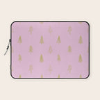 Pink pine tree doodle art pattern Laptop Sleeve Gallery Image 1