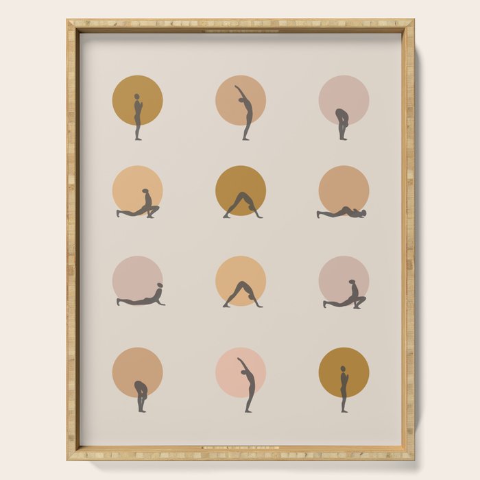 sun salutation I âÂ golden Serving Tray Gallery Image 1
