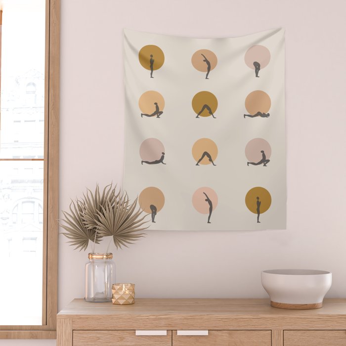 sun salutation I âÂ golden Wall Tapestry Gallery Image 2