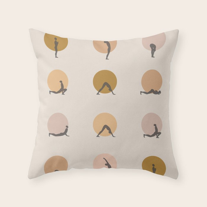 sun salutation I âÂ golden Throw Pillow Gallery Image 6