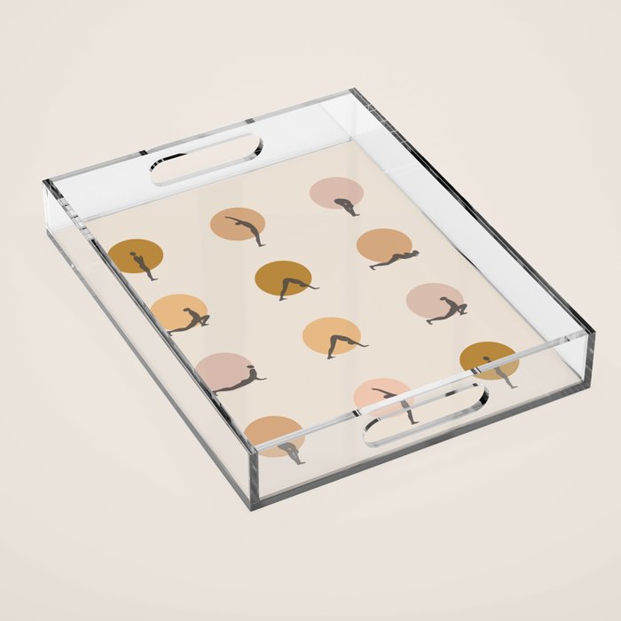 sun salutation I âÂ golden Acrylic Tray Gallery Image 1