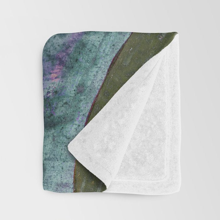 Garden Lilac Flower Painting in Teal & Pink Throw Blanket Gallery Image 3