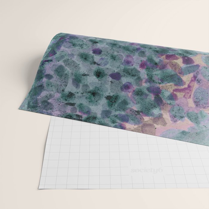Garden Lilac Flower Painting in Teal & Pink Wrapping Paper Gallery Image 2