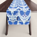 Vintage Blue Moths Table Runner Gallery Image 1