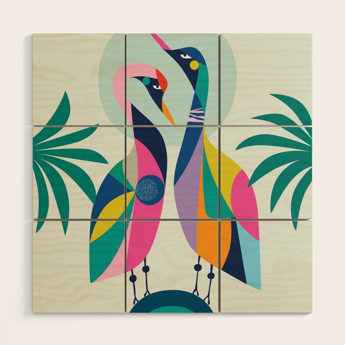 Rainbow Geese Wood Wall Art Gallery Image 1