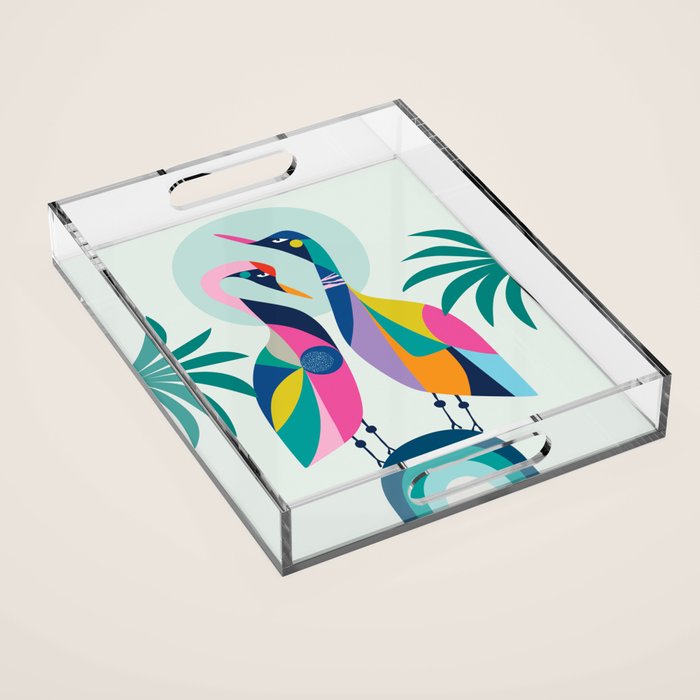 Rainbow Geese Acrylic Tray Gallery Image 1