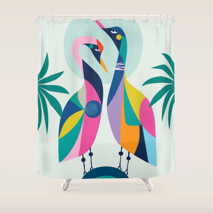 Rainbow Geese Shower Curtain Gallery Image 1