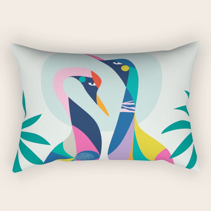 Rainbow Geese Rectangular Pillow Gallery Image 1