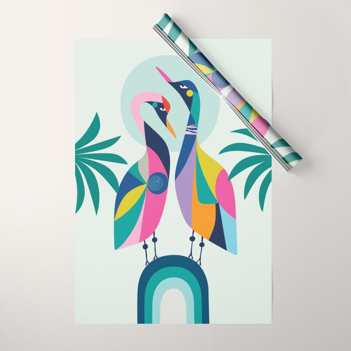 Rainbow Geese Wrapping Paper Gallery Image 1