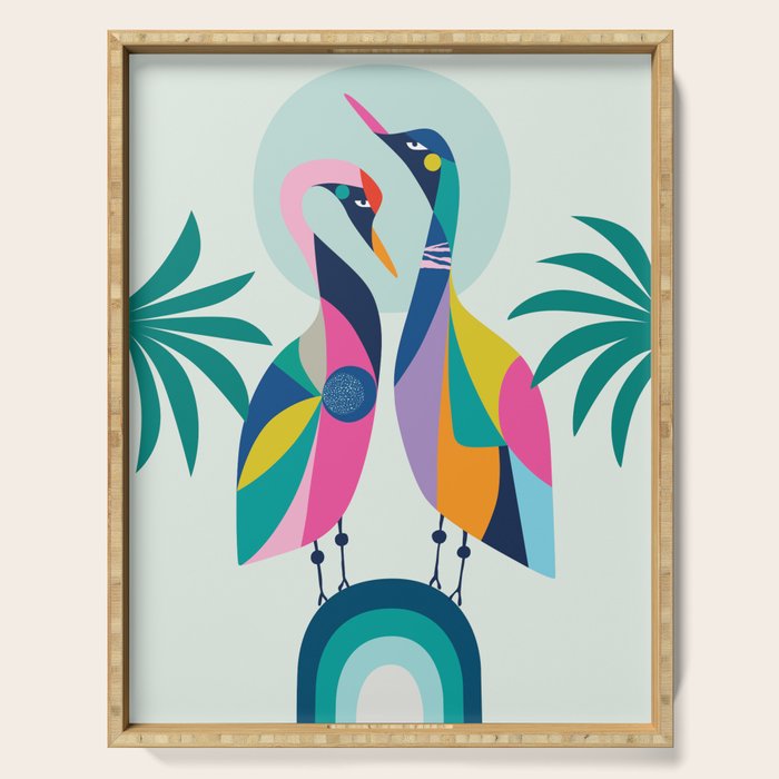 Rainbow Geese Serving Tray Gallery Image 1