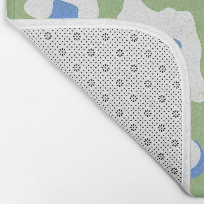 Dopamine Decor Leopard Print Blue And Green Bath Mat Gallery Image 2