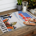 Dolomites Italy Vintage Ski Poster Outdoor Rug Gallery Image 2