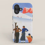 Dolomites Italy Vintage Ski Poster iPhone Case Gallery Image 1