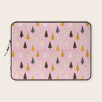 Christmas Trees Modern Pink Pattern #pinkchristmas #christmaspattern Laptop Sleeve Gallery Image 1