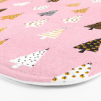 Christmas Trees Modern Pink Pattern #pinkchristmas #christmaspattern Bath Mat Gallery Image 3