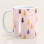Christmas Trees Modern Pink Pattern #pinkchristmas #christmaspattern Coffee Mug Gallery Image 3