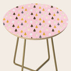 Christmas Trees Modern Pink Pattern #pinkchristmas #christmaspattern Side Table Gallery Image 2