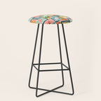 Summer travel postage stamp sticker pattern Stool Gallery Image 1