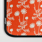 Wild Daisies Petite Floral Botanical Pattern in Vibrant Orange Laptop Sleeve Gallery Image 3