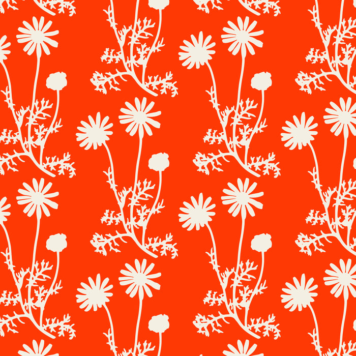 Wild Daisies Petite Floral Botanical Pattern in Vibrant Orange Coffee Mug Gallery Image 2