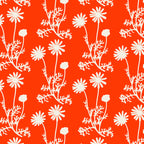Wild Daisies Petite Floral Botanical Pattern in Vibrant Orange Coffee Mug Gallery Image 2