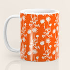 Wild Daisies Petite Floral Botanical Pattern in Vibrant Orange Coffee Mug Gallery Image 3