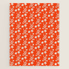 Wild Daisies Petite Floral Botanical Pattern in Vibrant Orange Jigsaw Puzzle Gallery Image 1