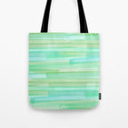 Abstract Watercolor Waves in Ocean Teal Tote Bag Gallery Image 1