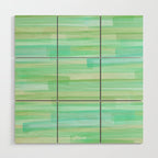 Abstract Watercolor Waves in Ocean Teal Wood Wall Art Gallery Image 1
