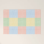 Colorful geometric gingham patchwork pattern Welcome Mat Gallery Image 1
