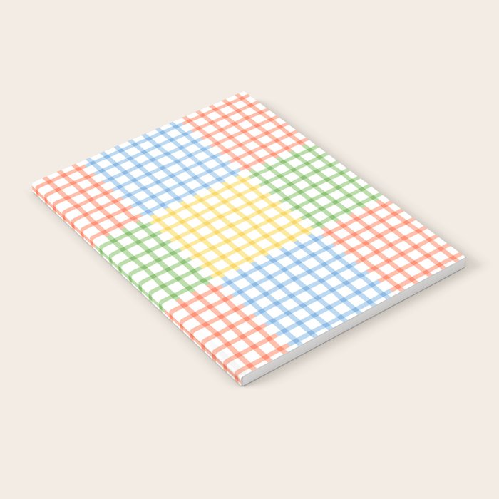 Colorful geometric gingham patchwork pattern Notebook Gallery Image 2