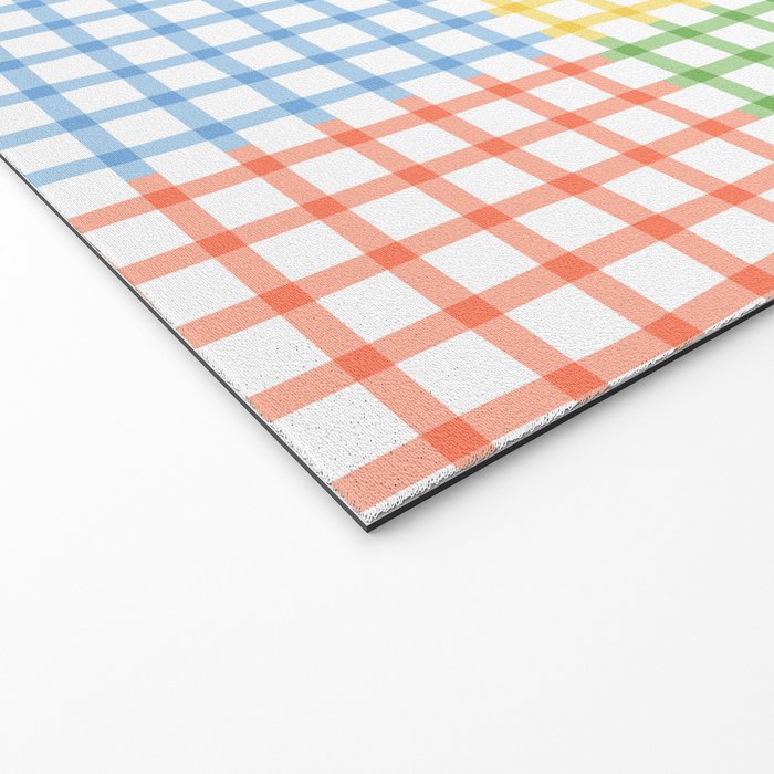 Colorful geometric gingham patchwork pattern Welcome Mat Gallery Image 2